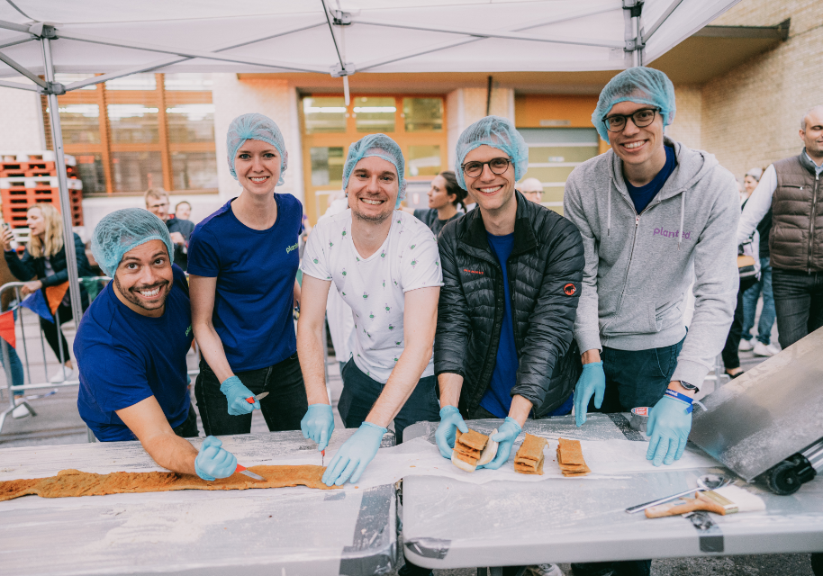 We have broken the Guinness World Record for the longest schnitzel in the world. The longest schnitzel in the world is now 119m long and vegan!